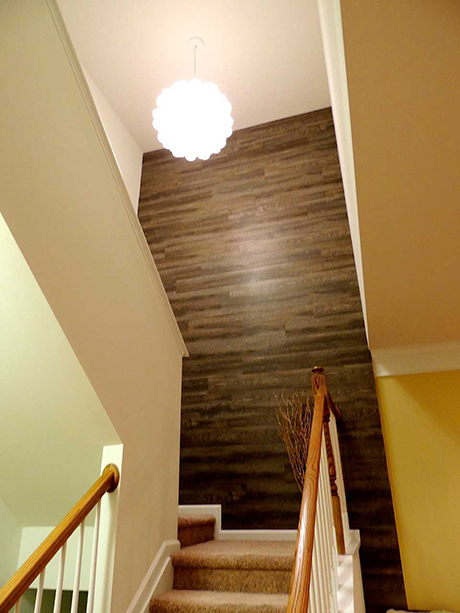 Accent Wall Made From Vinyl Flooring, How To Use Vinyl Flooring On Walls