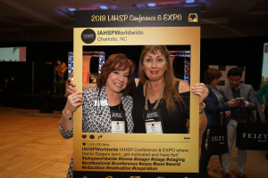 Claudia with Sharly Ward from Hawaii during the IAHSP Expo night. Photo credit: IAHSP